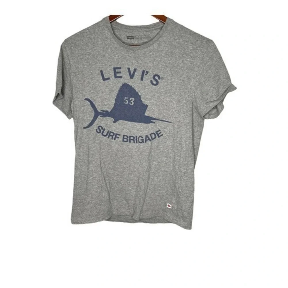 Levi’s men's gray short sleeve surf brigade crew neck graphic t-shirt small